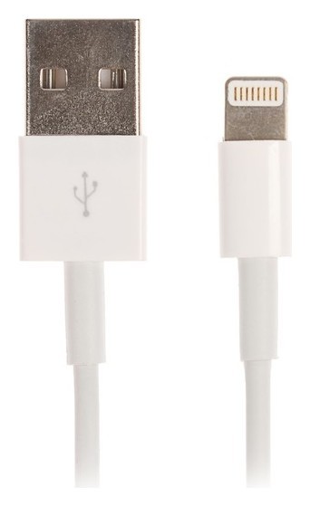 

Кабель Ritmix Rcc-120, Lightning 8pin-usb, 1 А, 1 м, белый