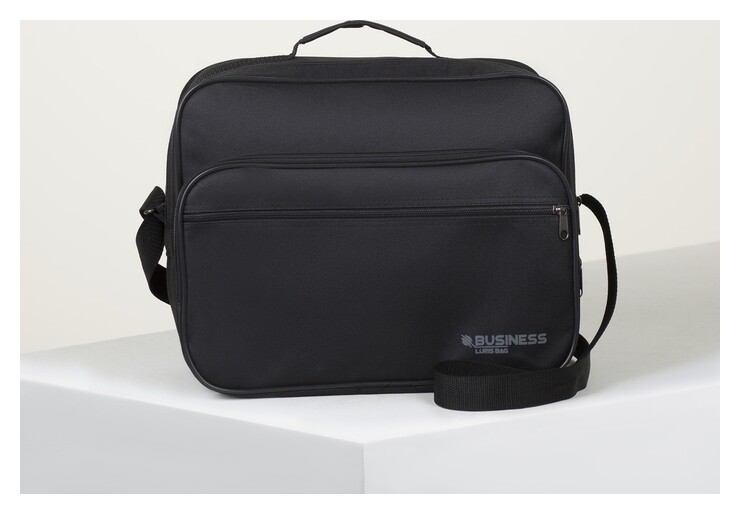 Сумка мужская, 2 наружных кармана, регулируемый ремень, 2 отдела на молниях, цвет чёрный Luris