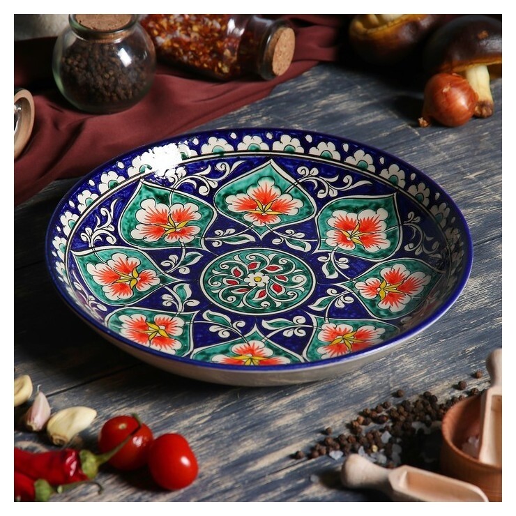 Ляган круглый керамический 25 см  Риштанская керамика