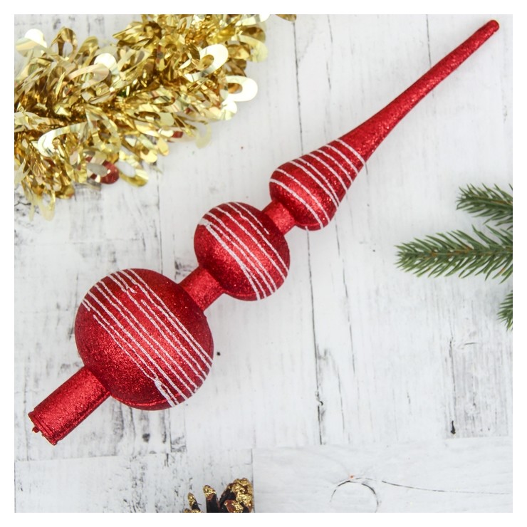 

Наконечник "Белые полосы" 6,5*30 см, красный