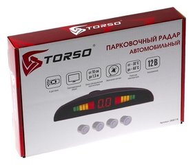 Парковочная система Torso, 4 датчика, Led-экран, 12 В, датчик серый Torso