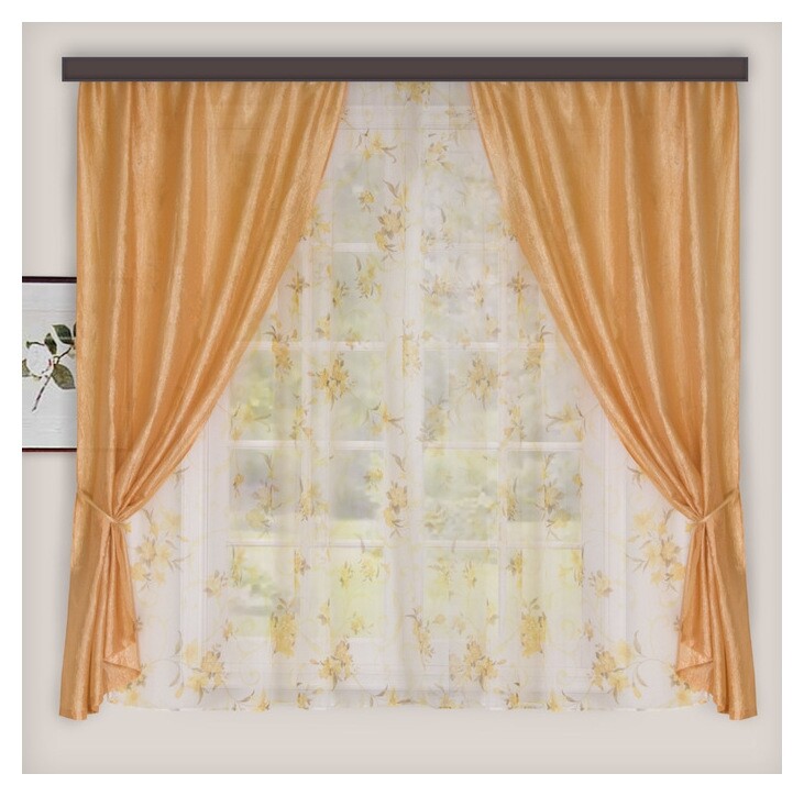 Комплект штор для кухни «Романтика», 290х165 см, цвет бежевый  Witerra
