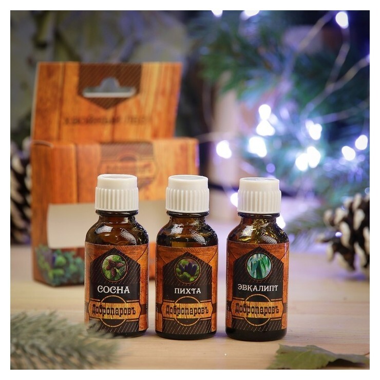 Набор эфирных масел эвкалипт, пихта, сосна по 17 мл, "Добропаровъ"  Добропаровъ