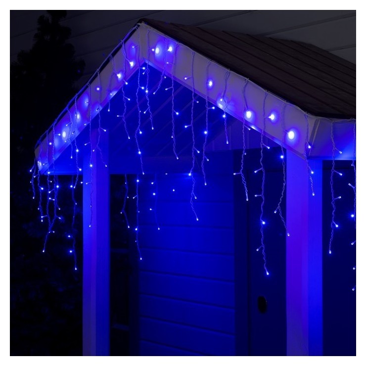 

Гирлянда "Бахрома" 3 х 0.6 м, Ip44, белая нить, 160 Led, свечение синее, 220 В