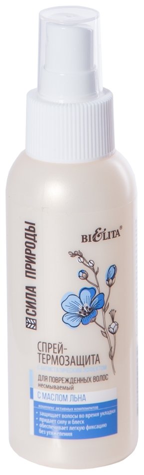 Отзыв на Спрей-термозащита для волос поврежденных с маслом льна с антистатическим эффектом Сила Природы