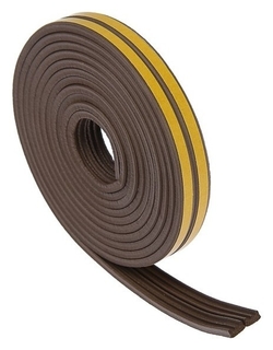 Уплотнитель резиновый Tundra Krep, профиль Е, размер 4 х 9 мм, коричневый, в упаковке 6 м Tundra