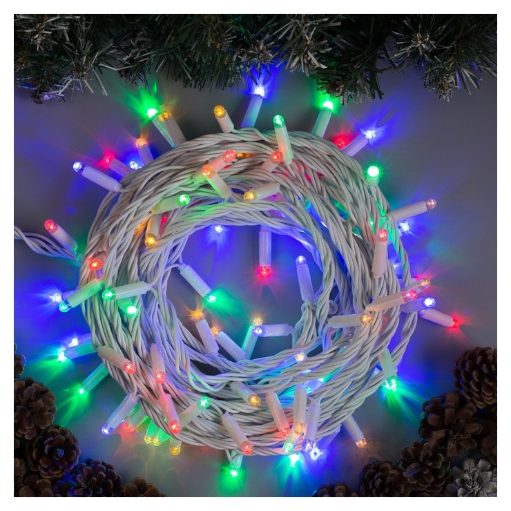 

Гирлянда "Нить" 10 м, Ip65, белая нить, 100 Led, свечение мульти, 220 В