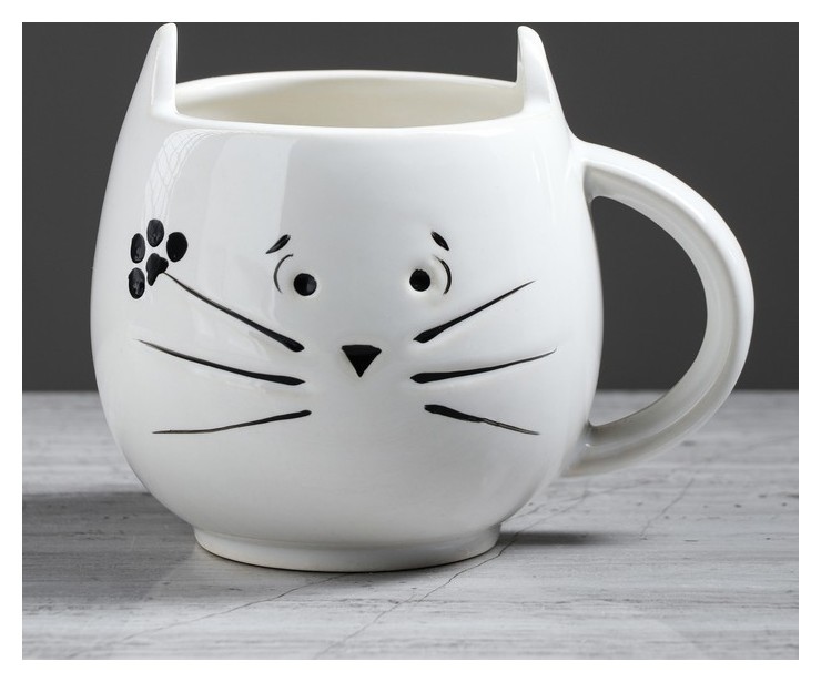 

Кружка "Кот" белая, 0.4 л, Белый