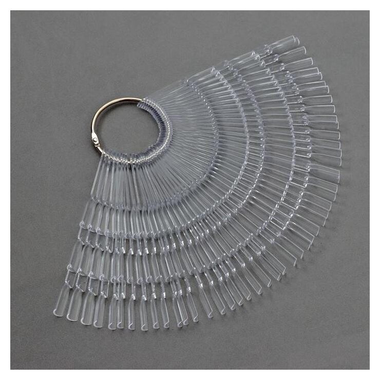 Палитра для лаков на кольце, 50 шт по 3 ногтя, цвет прозрачный Queen Fair