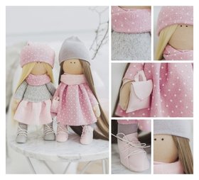 Интерьерные куклы «Подружки вики и ники» набор для шитья, 18 × 22.5 × 4.5 см Арт узор