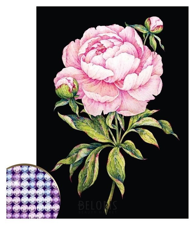 Алмазная вышивка с частичным заполнением «Цветок», 15 х 21 см, холст. набор для творчества Школа талантов