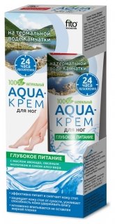 Aqua-крем для ног на термальной воде Камчатки «Глубокое питание» с маслом авокадо, овсяным молочком и соком алоэ-вера Фитокосметик