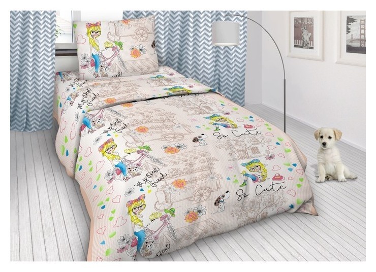 

Детское постельное бельё 1,5 сп., Бежевый