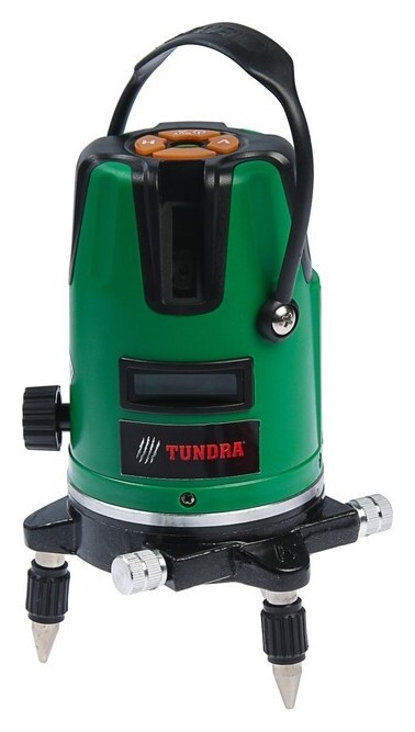 Уровень лазерный Tundra самовыравнивающийся, подставка, 2 луча, очки, зарядка, кейс  Tundra