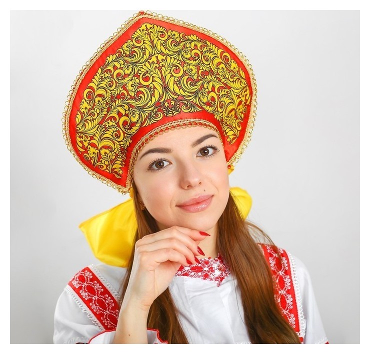 

Кокошник "Завиток золотой", Красный