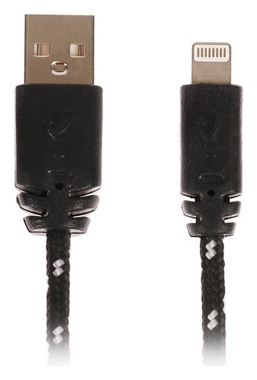 

Кабель Luazon, Lightning - Usb, 1 А, 2 м, оплётка нейлон, чёрный