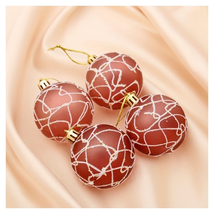 

Набор шаров пластик D-6 см, 4 шт "Сказка" бордовый, Коричневый