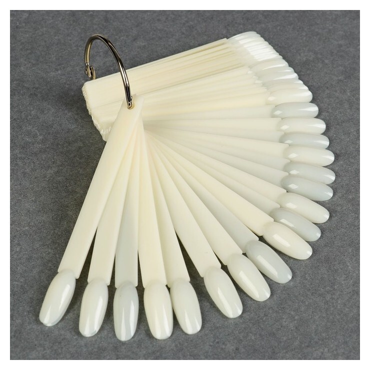 Палитра для лаков на кольце, 50 ногтей, форма миндалевидная, цвет «Слоновая кость» Queen Fair