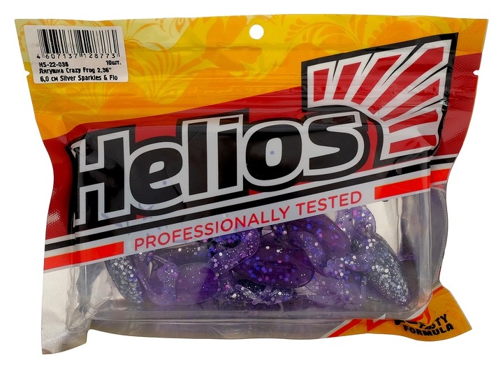 

Лягушка Helios Crazy Frog 6,0 см Silver Sparkles & Fio Hs-22-036, набор 10 шт.