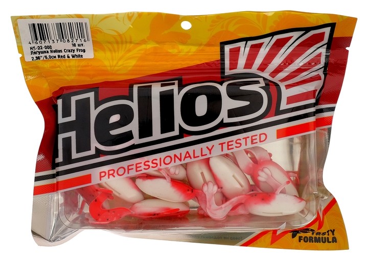 

Лягушка Helios Crazy Frog 6,0 см Red & White Hs-22-003, набор 10 шт.