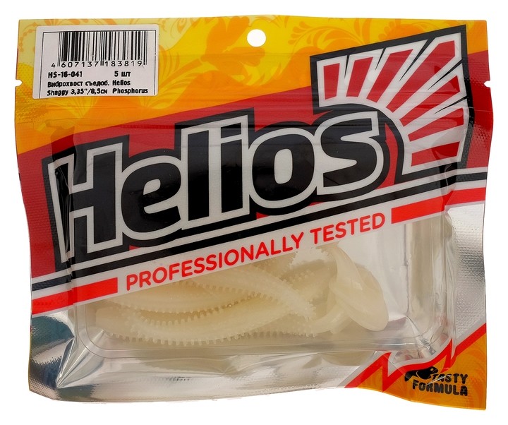 

Виброхвост Helios Shaggy 8,5 см Phosphorus Hs-16-041, набор 5 шт.