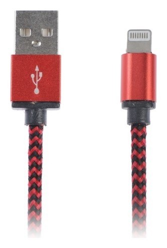 

Кабель Luazon, Lightning - Usb, 1 А, 1 м, оплётка нейлон, красный