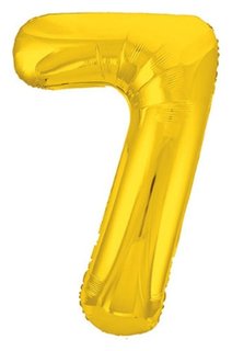 Шар фольгированный 40" «Цифра 7», цвет золотой, Slim Agura