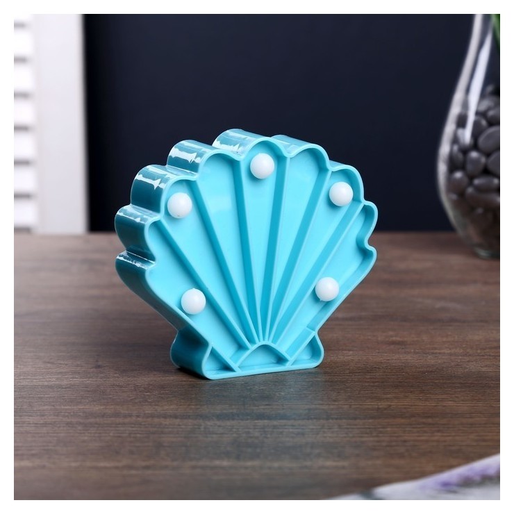 

Ночник "Ракушка" 5 LED батарейки 3xag13 10х3х9,2 см.