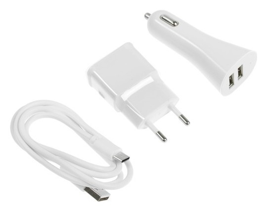 

Комплект зарядки 3 в 1 Luazon Uc-30, АЗУ 2.1/1а, Type-c 1A, 1м, СЗУ 1A, белый