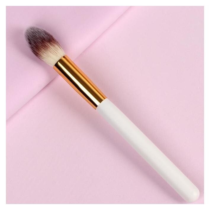 Кисть для макияжа растушевочная 18 см, цвет белый отзывы