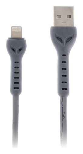 

Кабель Luazon, Lightning - Usb, 1 А, 1 м, усиленный штекер, серый