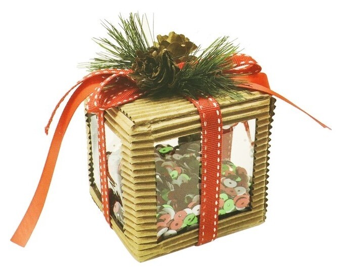 Набор для творчества - создай ёлочное украшение «Пайетки в кубе»  Школа талантов