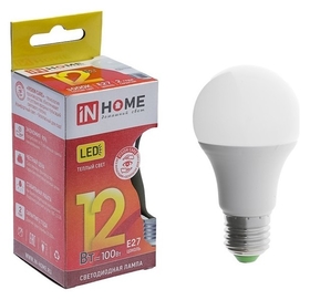Лампа светодиодная IN Home Led-a60-vc, е27, 12 Вт, 230 В, 3000 К, 1080 Лм INhome