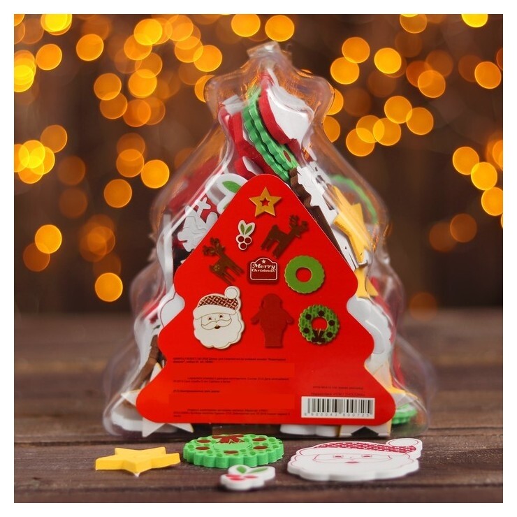 Декор для творчества на клеевой основе «Новогодняя феерия», набор 90 шт.  Школа талантов