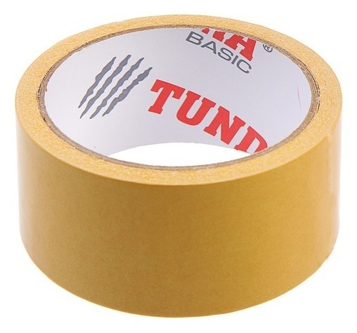 

Лента двусторонняя Tundra, , полипропиленовая, клейкая, белая основа