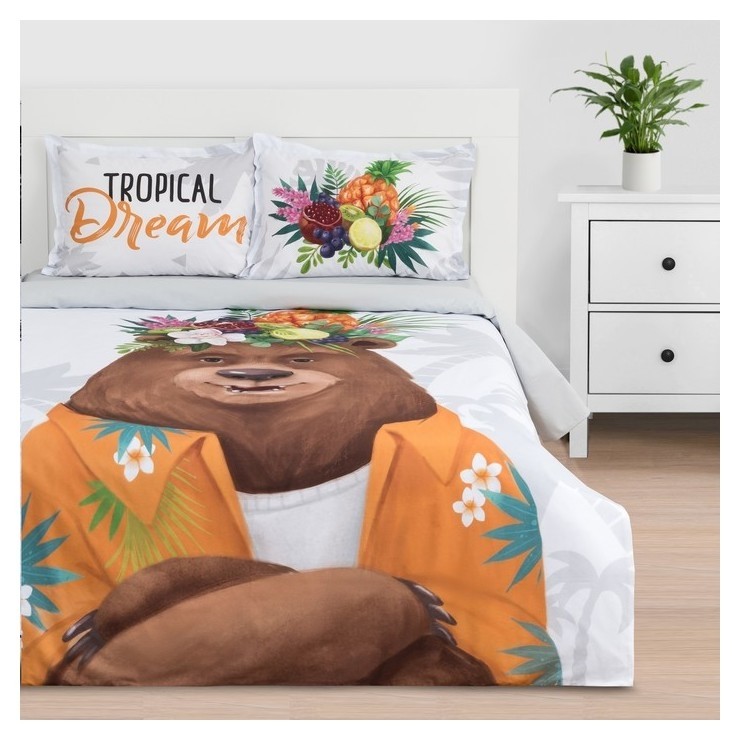 

Постельное белье "Этель"  Tropical Dream 143*215 см,150*214 см, 50*70+3 - 2 шт, Серый
