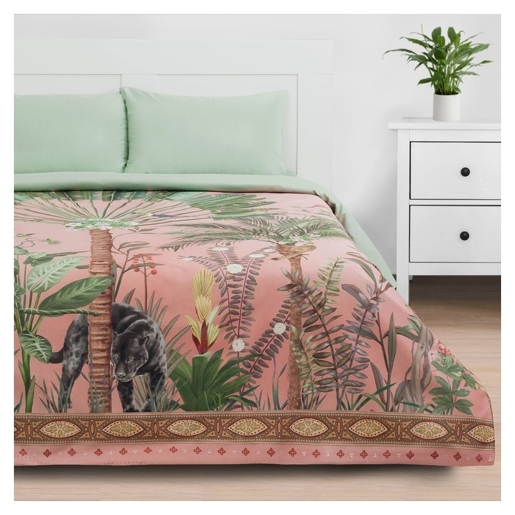 

Постельное бельё "Этель"  джунгли 143*215см, 150*214 см, 50*70 см - 2 шт, Зеленый