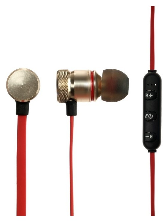 Наушники беспроводные Luazon, вакуумные, Bluetooth 4.1, 80 мач, магнитные, черно-красные