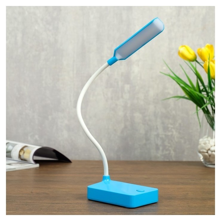 

Лампа настольная 79955/1 LED 2Вт USB батарейки 3АА синий 10х7х37 см