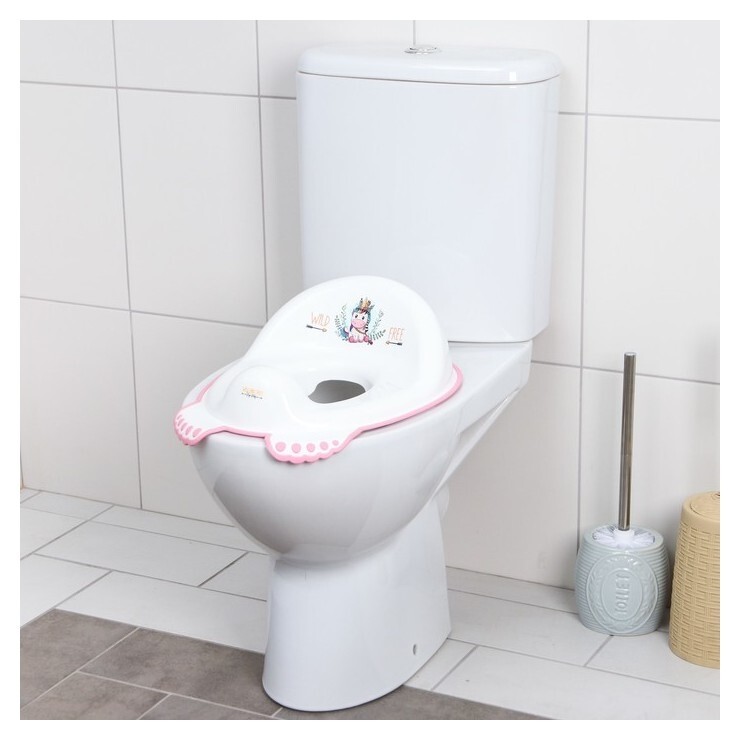 Накладка на унитаз "Дикий запад - единорог" нескользящая, цвет белый/розовый Tega baby