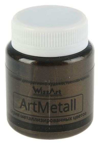 

Краска акриловая Metallic 80 мл Wizzart золото черное металлик Wm14.80, Золотистый