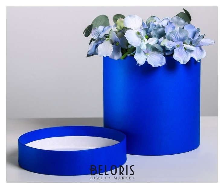 Подарочная коробка круглая «Синий бархат» 15 × 15 см Дарите счастье