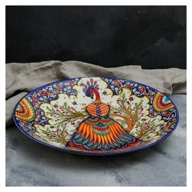 Ляган Жар-птица диаметр 42 см Риштанская керамика