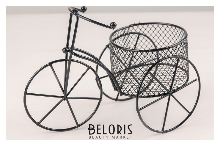 Подставка для цветов «Велосипед», 18×10×13 см, цвет чёрный Доляна
