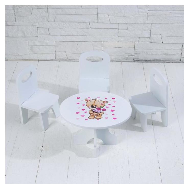 Набор стол+стулья «Сладкоежка» серия «мишутки»