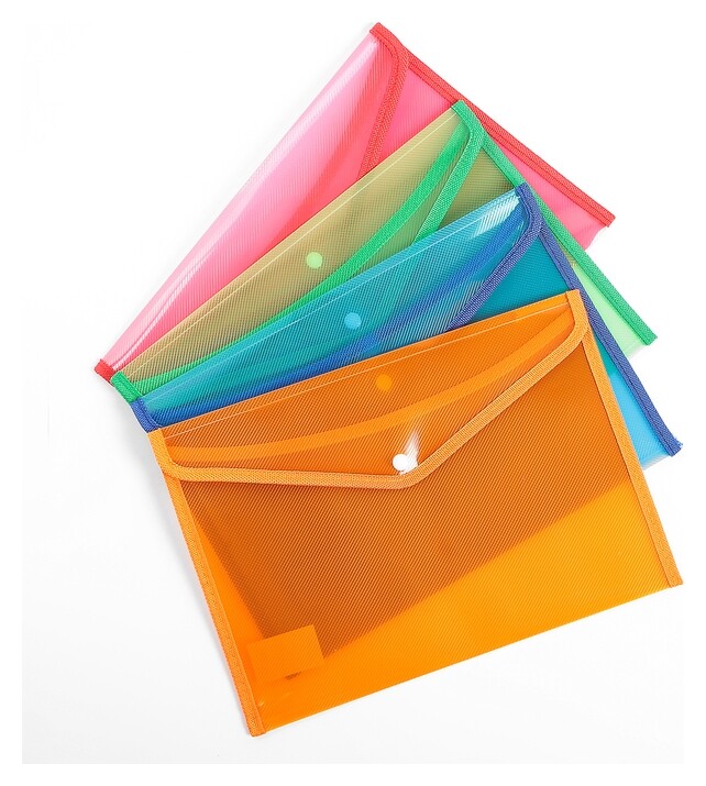 Папка-конверт на кнопке, формат А4, 330 мкр, жёсткая, с кантом, тонированная, рифлёная Calligrata