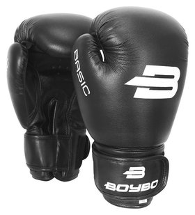 Перчатки боксёрские Boybo Basic к/з, 12 OZ, цвет черный Boybo