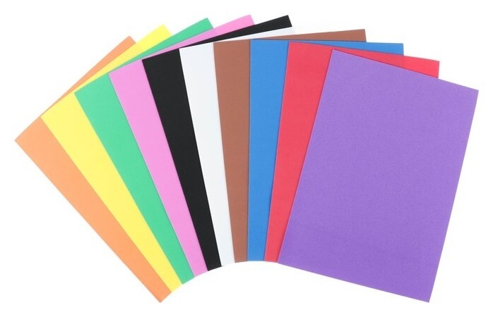 Набор фоамирана 10 "Интенсивных цветов", 1 мм, 10 шт, А4  Остров сокровищ