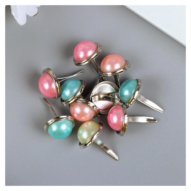 

Брадсы для скрапбукинга "Полужемчужины" набор 10 шт 2,1х1,2х1,2 см