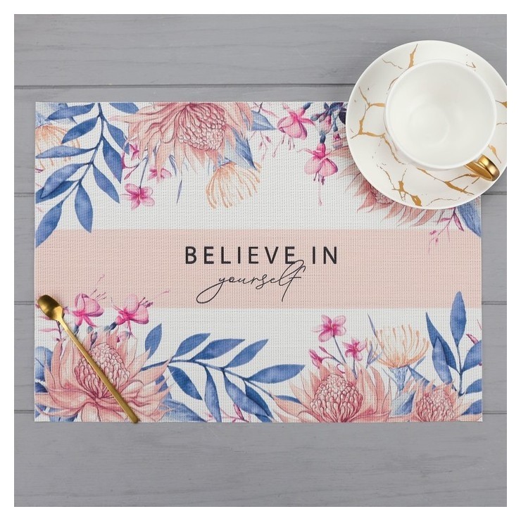 

Салфетка на стол "Believe", пвх, 40х29 см, Синий